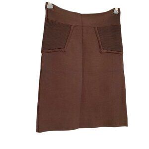 BCBG MAX AZRIA - Mocha Brown Stretch Bodycon Bandage Mini Skirt - Size XS